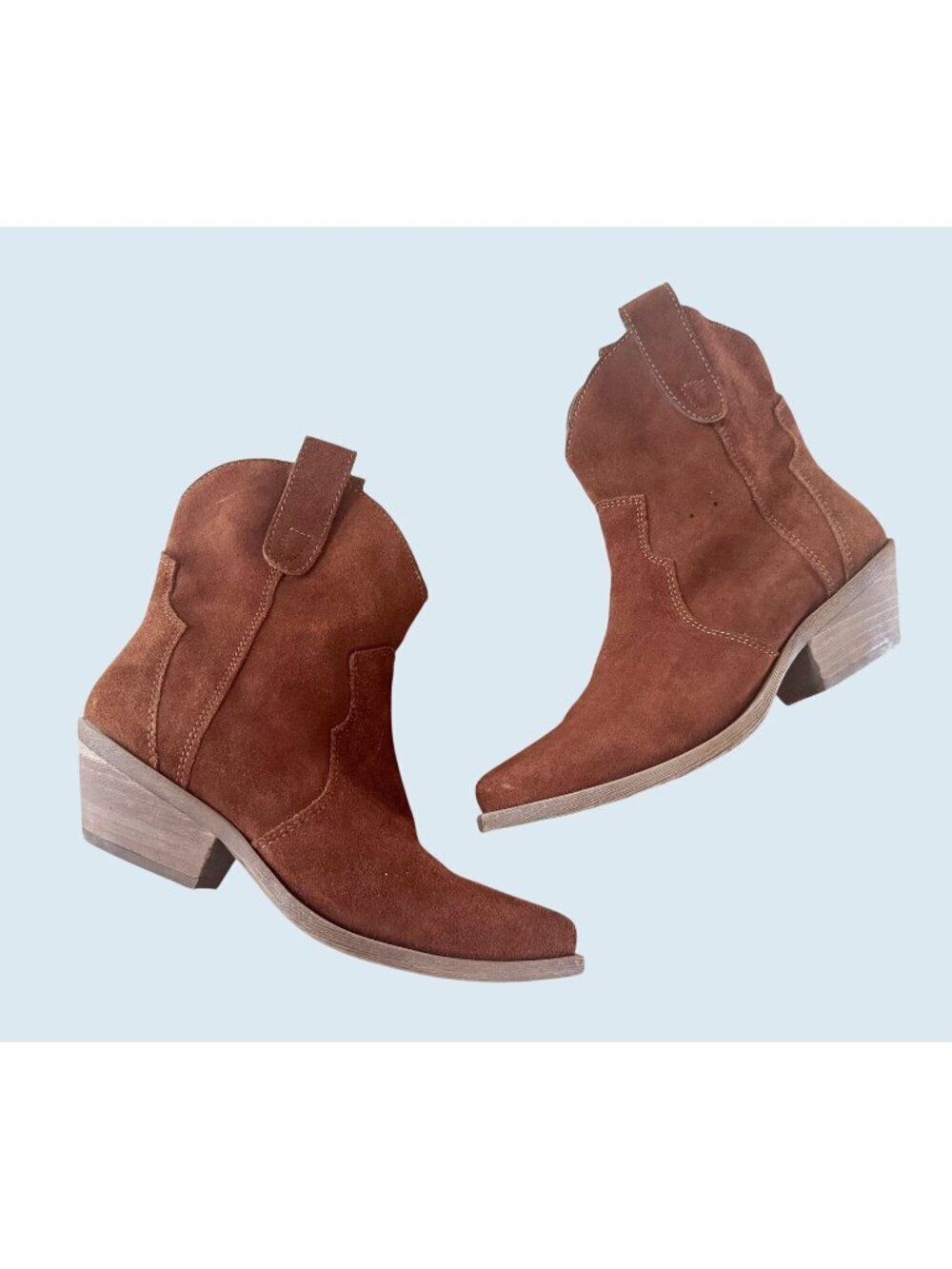 Steve Madden Brown Suede Cowboy Western Ankle Booties Boots  Sz 7